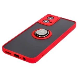 Hurtownia GSM - Etui z uchwytem na palec Bizon Case Hybrid Ring do Motorola Moto G34 5G przydymione z czerwoną ramką - BIZ4906 - {ean13} - Hurt