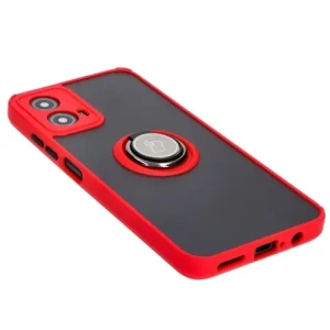 Hurtownia GSM - Etui z uchwytem na palec Bizon Case Hybrid Ring do Motorola Moto G34 5G przydymione z czerwoną ramką - BIZ4906 - {ean13} - Hurt