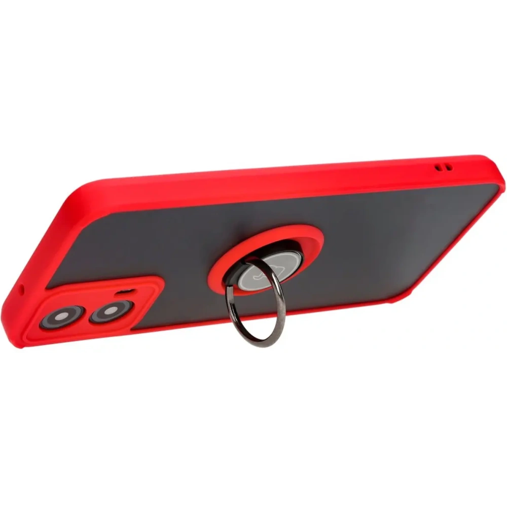 Hurtownia GSM - Etui z uchwytem na palec Bizon Case Hybrid Ring do Motorola Moto G34 5G przydymione z czerwoną ramką - BIZ4906 - {ean13} - Hurt