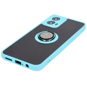 Hurtownia GSM - Etui z uchwytem na palec Bizon Case Hybrid Ring do Motorola Moto G34 5G przydymione z jasnoniebieską ramką - BIZ4907 - {ean13} - Hurt