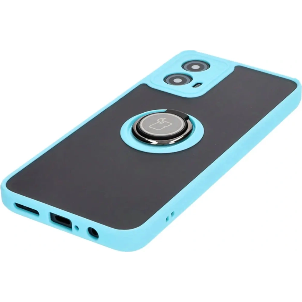 Hurtownia GSM - Bizon Case Hybrid Ring Motorola Moto G34 5G rauchig mit einem hellblauen Rahmen - BIZ4907 - {ean13} - Hurt