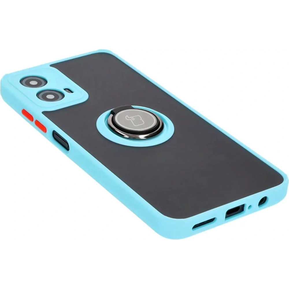 Hurtownia GSM - Bizon Case Hybrid Ring Motorola Moto G34 5G rauchig mit einem hellblauen Rahmen - BIZ4907 - {ean13} - Hurt