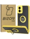 Bizon Case Hybrid Ring Motorola Moto G34 5G füstös sárga kerettel