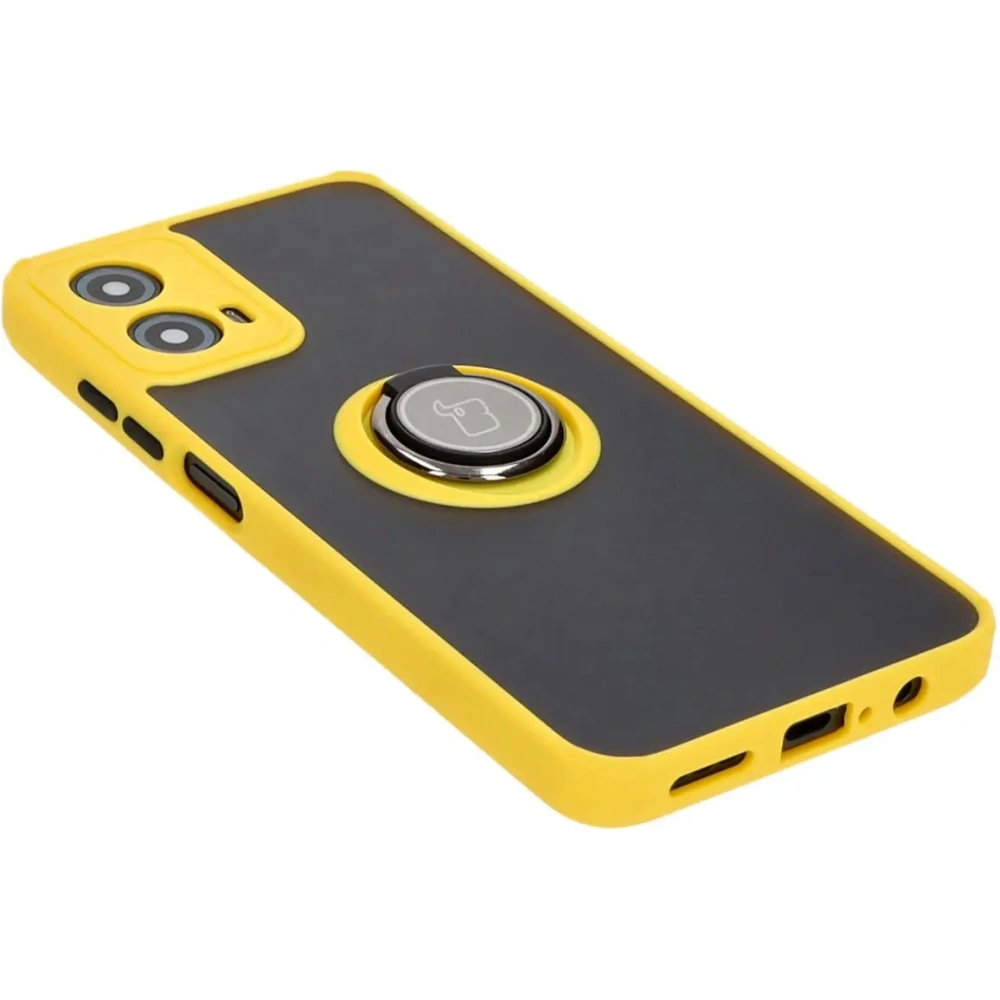 Wholesale Bizon Case Hybrid Ring Motorola Moto G34 5G smoky with a yellow frame - BIZ4908 - {ean13} - Hurt