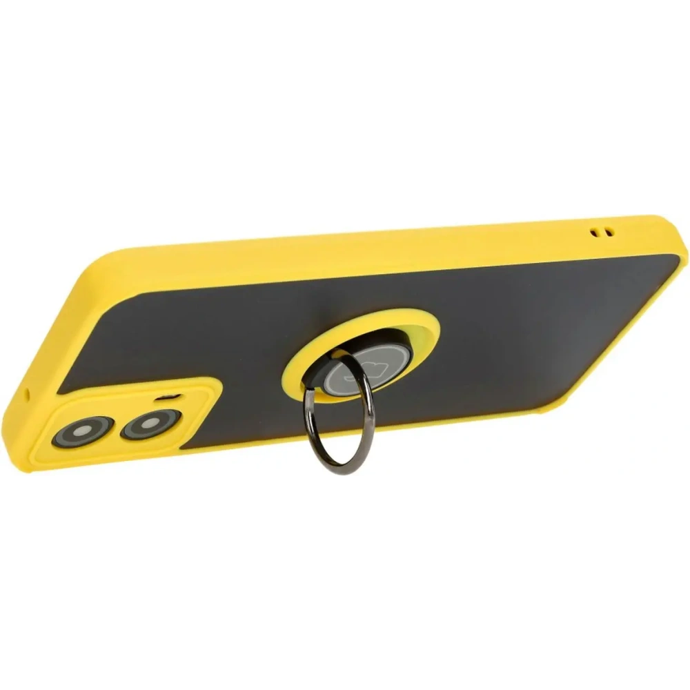 Wholesale Bizon Case Hybrid Ring Motorola Moto G34 5G smoky with a yellow frame - BIZ4908 - {ean13} - Hurt