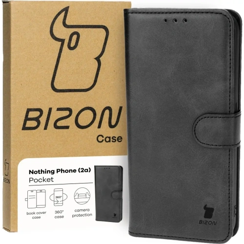 Etui z klapką Bizon Case Pocket do Nothing Phone (2a) / (2a) Plus czarne