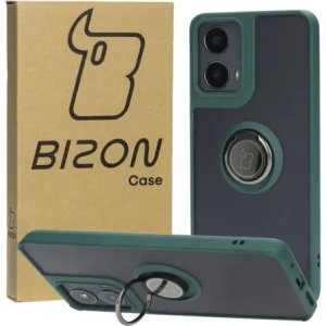 Hurtownia GSM - Bizon Case Hybrid Ring Motorola Moto G04 / G24 / G24 Power rauchig mit einem dunkelgrünen Rahmen - BIZ5485 - {ean13} - Hurt