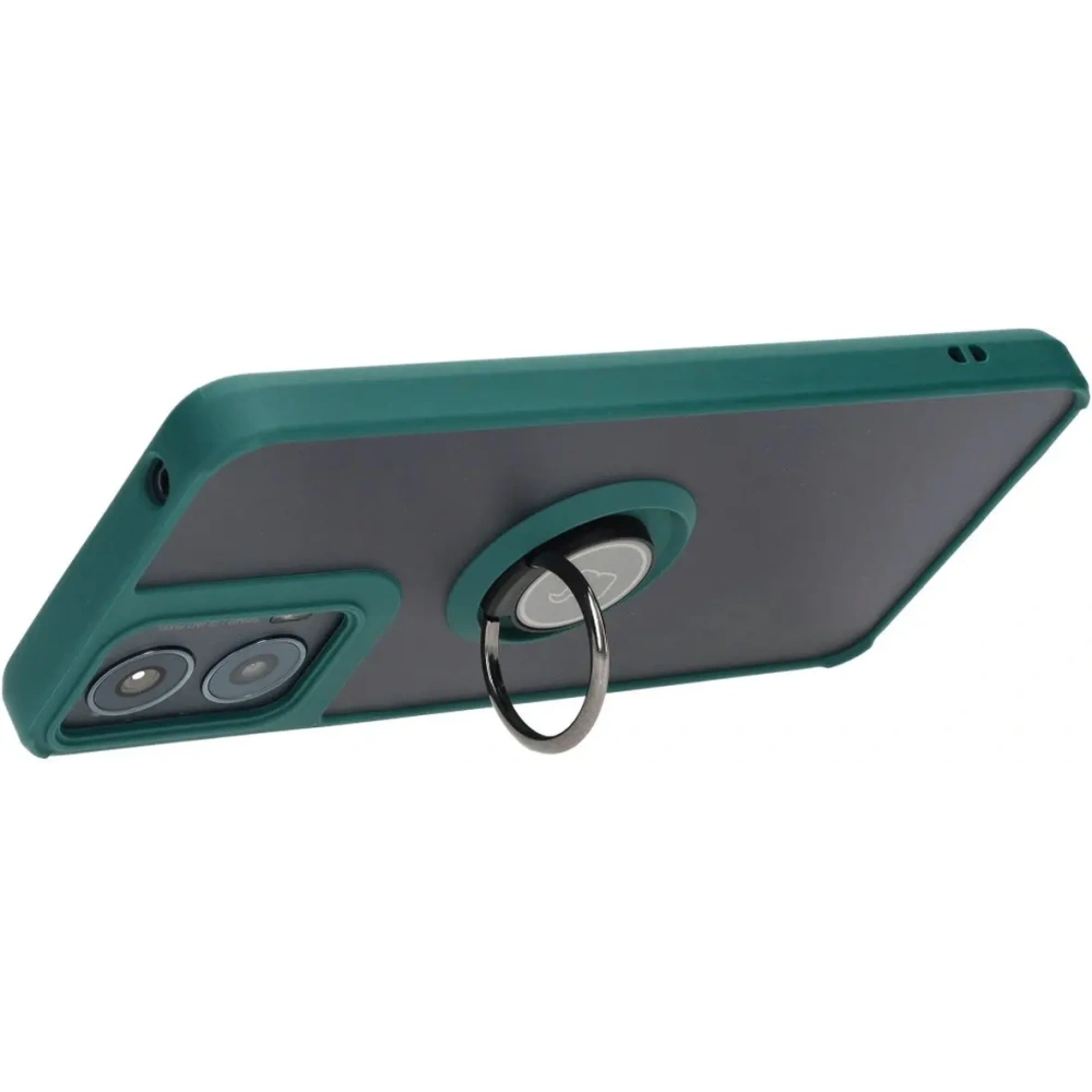 Hurtownia GSM - Bizon Case Hybrid Ring Motorola Moto G04 / G24 / G24 Power fumuriu cu un cadru verde închis - BIZ5485 - {ean13} - Hurt