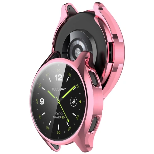 Etui z osłoną ekranu Bizon Case Watch Felipe do Xiaomi Watch 2 różowe