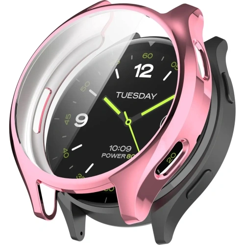 Etui z osłoną ekranu Bizon Case Watch Felipe do Xiaomi Watch 2 różowe