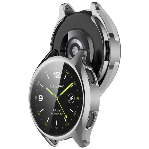 Etui z osłoną ekranu Bizon Case Watch Felipe do Xiaomi Watch 2 srebrne