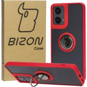 Hurtownia GSM - Bizon Case Hybrid Ring Motorola Moto G04 / G24 / G24 Power rauchig mit einem roten Rahmen - BIZ5489 - {ean13} - Hurt