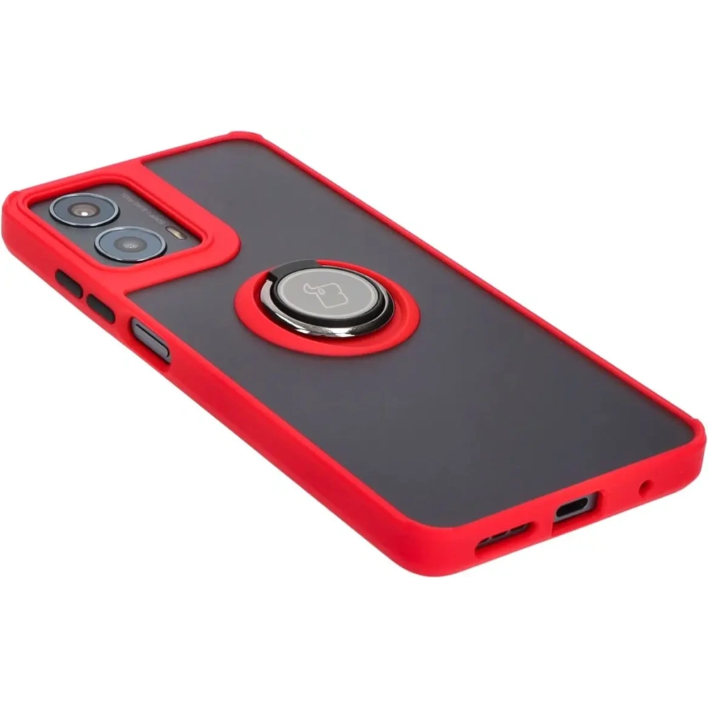 Hurtownia GSM - Bizon Case Hybrid Ring Motorola Moto G04 / G24 / G24 Power füstös piros kerettel - BIZ5489 - {ean13} - Hurt
