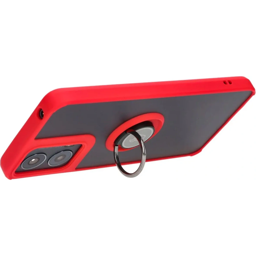 Hurtownia GSM - Bizon Case Hybrid Ring Motorola Moto G04 / G24 / G24 Power rauchig mit einem roten Rahmen - BIZ5489 - {ean13} - Hurt