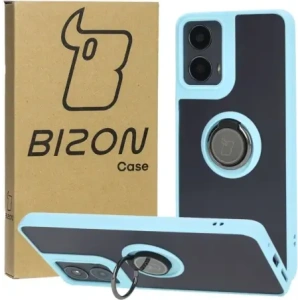 Hurtownia GSM - Bizon Case Hybrid Ring Motorola Moto G04 / G24 / G24 Power rauchig mit einem hellblauen Rahmen - BIZ5490 - {ean13} - Hurt