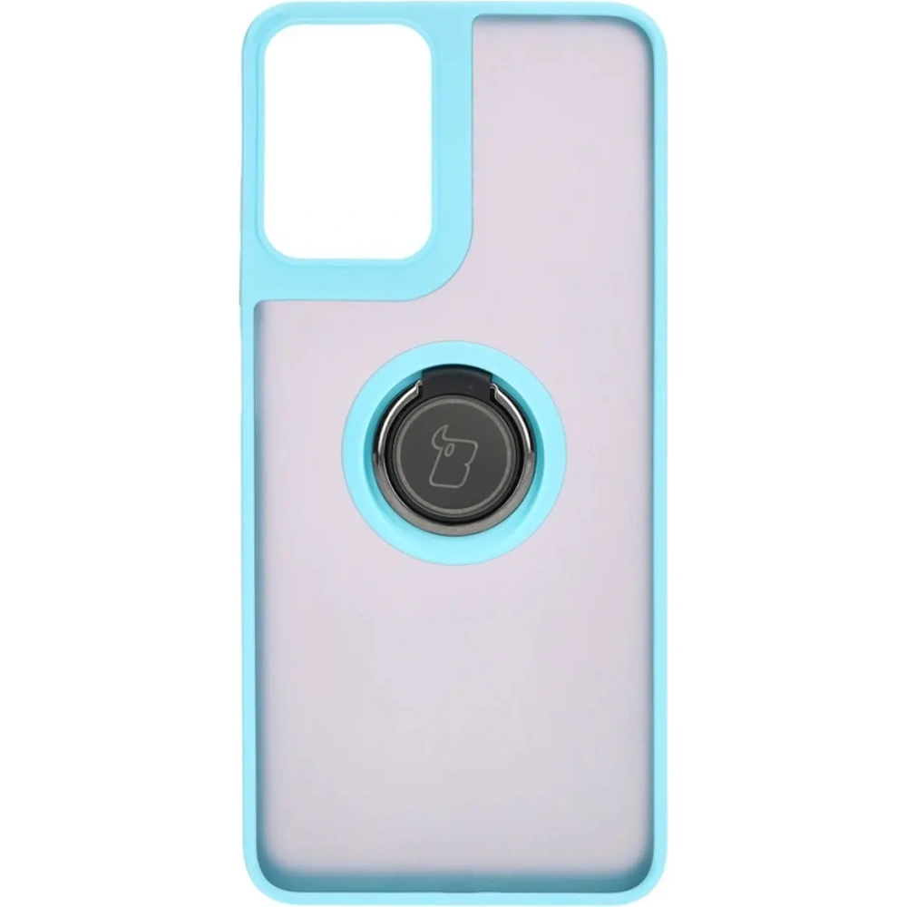 Hurtownia GSM - Etui z uchwytem na palec Bizon Case Hybrid Ring do Motorola Moto G04 / G24 / G24 Power przydymione z jasnoniebieską ramką - BIZ5490 - {ean13} - Hurt