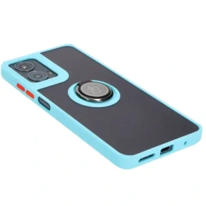 Hurtownia GSM - Bizon Case Hybrid Ring Motorola Moto G04 / G24 / G24 Power rauchig mit einem hellblauen Rahmen - BIZ5490 - {ean13} - Hurt