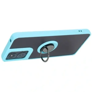 Hurtownia GSM - Bizon Case Hybrid Ring Motorola Moto G04 / G24 / G24 Power rauchig mit einem hellblauen Rahmen - BIZ5490 - {ean13} - Hurt