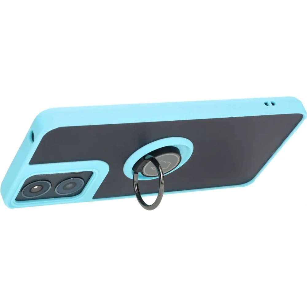 Hurtownia GSM - Bizon Case Hybrid Ring Motorola Moto G04 / G24 / G24 Power füstös világoskék kerettel - BIZ5490 - {ean13} - Hurt