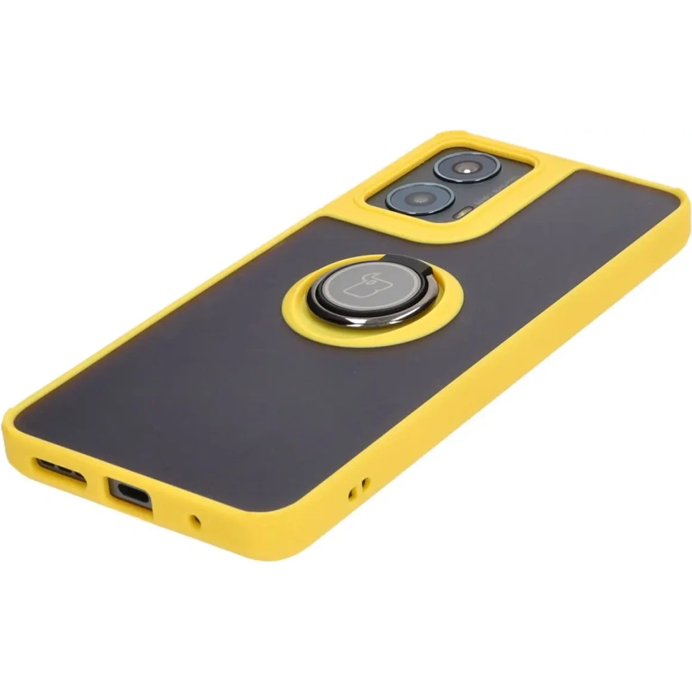 Hurtownia GSM - Bizon Case Hybrid Ring Motorola Moto G04 / G24 / G24 Power füstös színű, sárga kerettel - BIZ5492 - {ean13} - Hurt