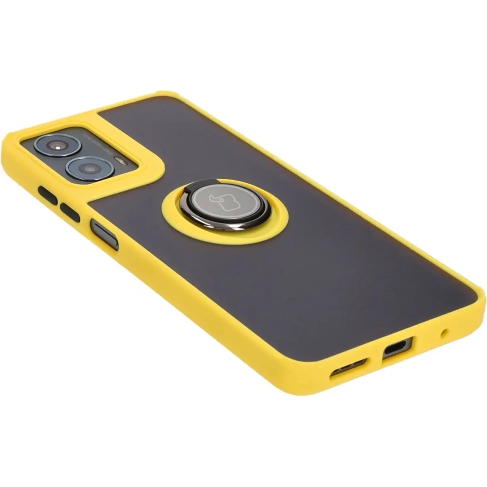Hurtownia GSM - Bizon Case Hybrid Ring Motorola Moto G04 / G24 / G24 Power füstös színű, sárga kerettel - BIZ5492 - {ean13} - Hurt
