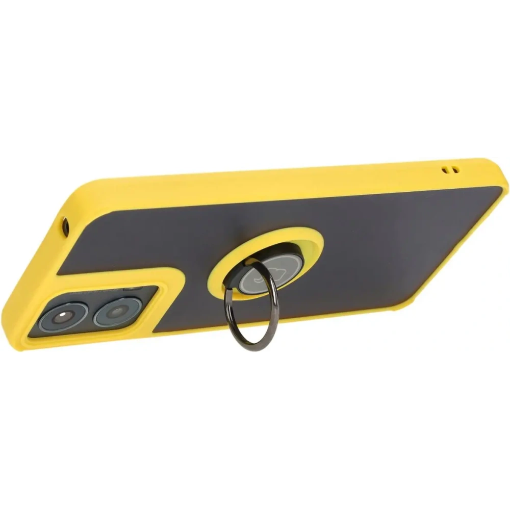 Hurtownia GSM - Bizon Case Hybrid Ring Motorola Moto G04 / G24 / G24 Power füstös színű, sárga kerettel - BIZ5492 - {ean13} - Hurt