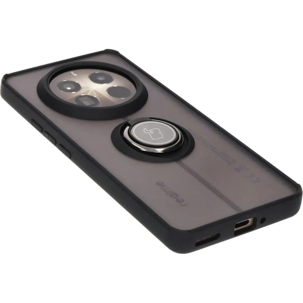 Hurtownia GSM - Etui s úchopem na prst Bizon Case Hybrid Ring pro Realme 12 Pro / 12 Pro+ kouřové s černým rámem - BIZ4925 - {ean13} - Hurt