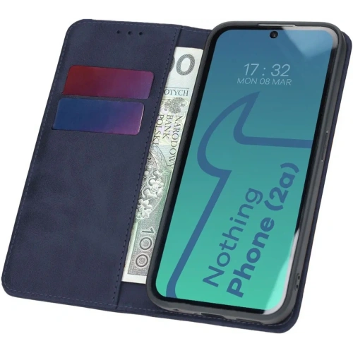 Etui z klapką Bizon Case Pocket Pro do Nothing Phone (2a) / (2a) Plus granatowe