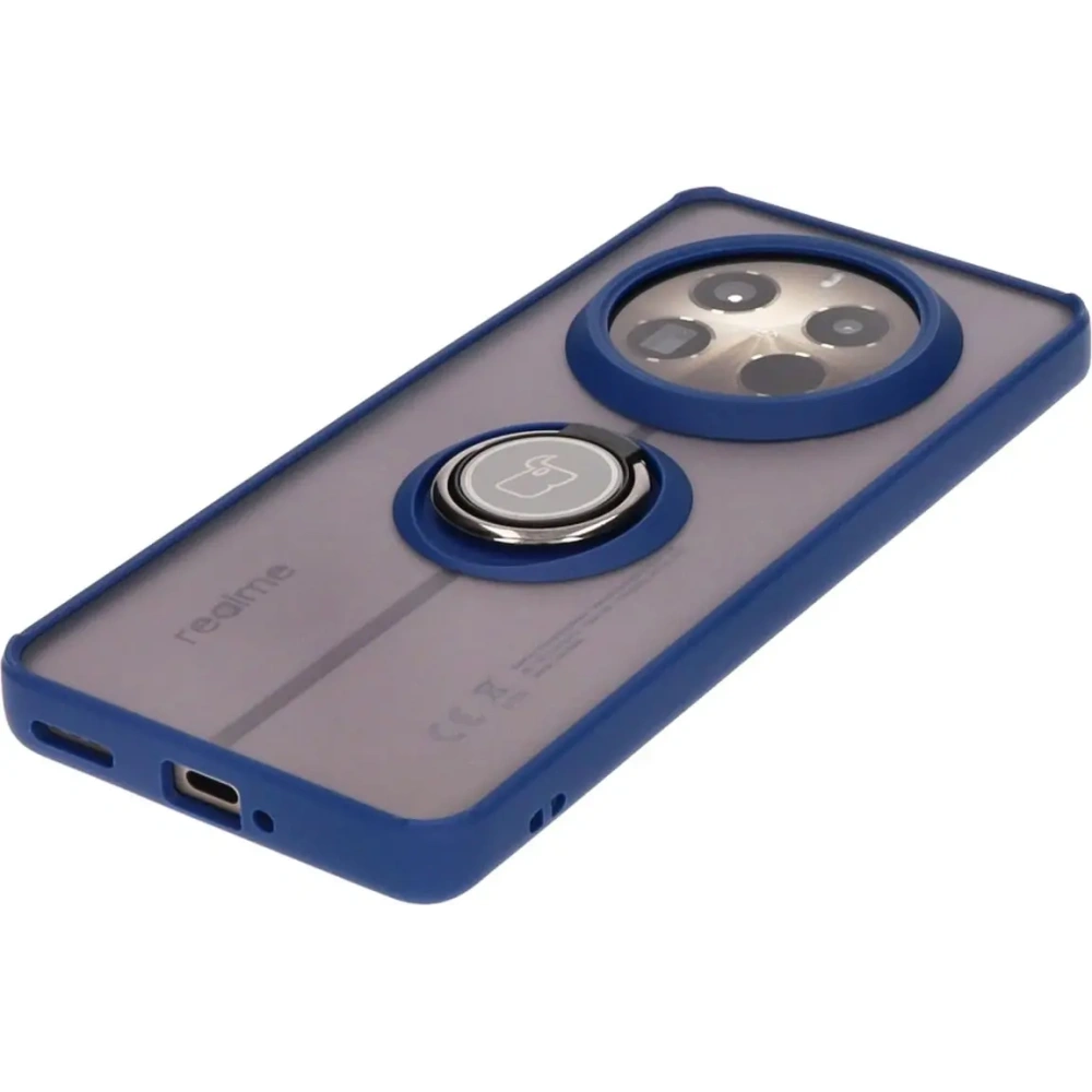 Wholesale Bizon Case Hybrid Ring Realme 12 Pro / 12 Pro+ smoky with a navy blue frame - BIZ5499 - {ean13} - Hurt