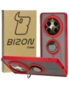 Etui s úchopem na prst Bizon Case Hybrid Ring pro Realme 12 Pro / 12 Pro+ kouřové s červeným rámečkem