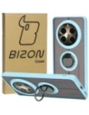 Etui s úchopem na prst Bizon Case Hybrid Ring pro Realme 12 Pro / 12 Pro+ kouřové s světlomodrým rámečkem