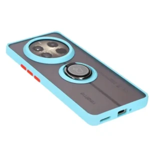 Hurtownia GSM - Etui z uchwytem na palec Bizon Case Hybrid Ring do Realme 12 Pro / 12 Pro+ przydymione z jasnoniebieską ramką - BIZ4931 - {ean13} - Hurt