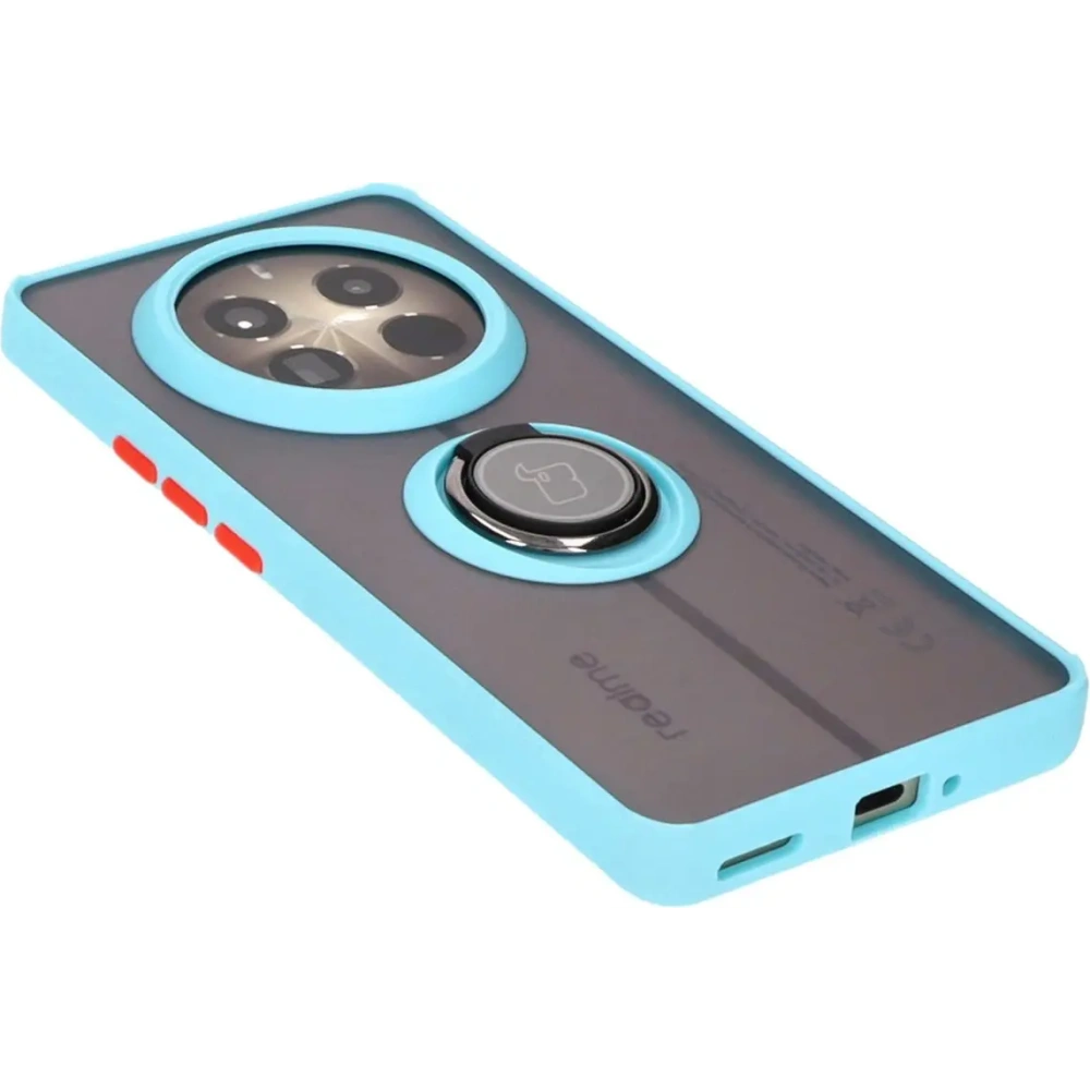 Hurtownia GSM - Bizon Case Hybrid Ring Realme 12 Pro / 12 Pro+ fumuriu cu un cadru bleu deschis - BIZ4931 - {ean13} - Hurt