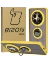 Pouzdro s úchytem na prst Bizon Case Hybrid Ring pro Realme 12 Pro / 12 Pro+ kouřové s žlutým rámečkem