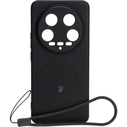 Etui Bizon Case Silicone Magnetic Sq do Xiaomi 14 Ultra czarne