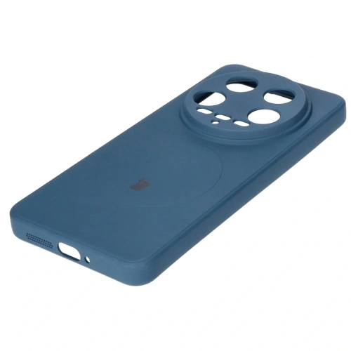 Etui Bizon Case Silicone Magnetic Sq do Xiaomi 14 Ultra granatowe