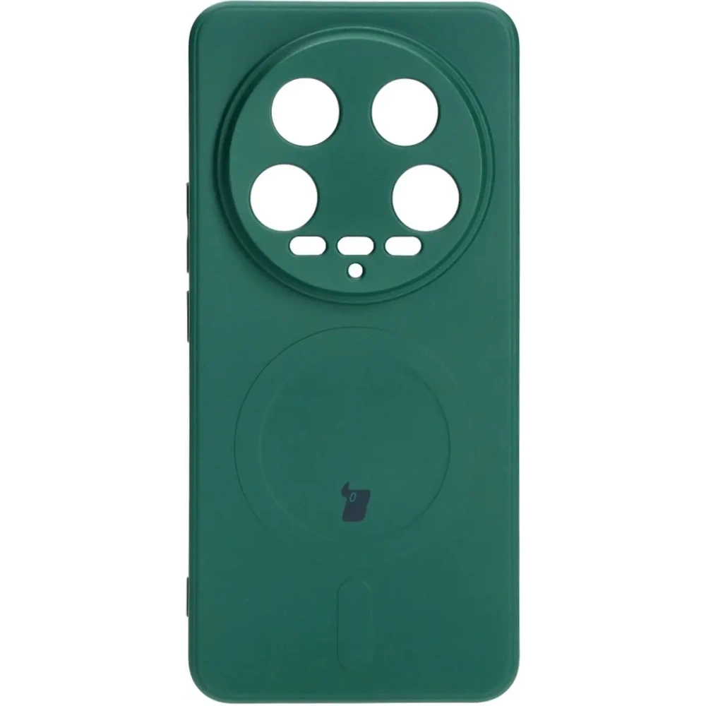 Hurtownia GSM - Etui Bizon Case Silicone Magnetic Sq do Xiaomi 14 Ultra tmavě zelené - BIZ5507 - {ean13} - Hurt