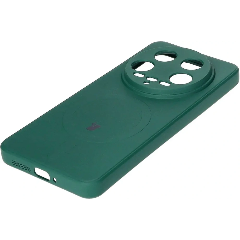 Hurtownia GSM - Etui Bizon Case Silicone Magnetic Sq do Xiaomi 14 Ultra tmavě zelené - BIZ5507 - {ean13} - Hurt