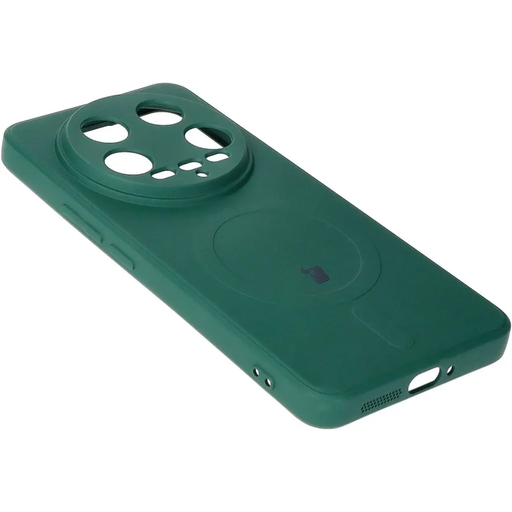 Hurtownia GSM - Etui Bizon Case Silicone Magnetic Sq do Xiaomi 14 Ultra tmavě zelené - BIZ5507 - {ean13} - Hurt