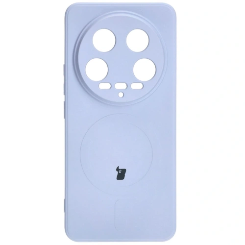 Etui Bizon Case Silicone Magnetic Sq do Xiaomi 14 Ultra jasnofioletowe