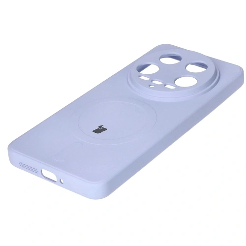 Etui Bizon Case Silicone Magnetic Sq do Xiaomi 14 Ultra jasnofioletowe