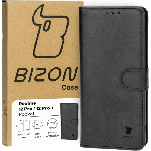Etui z klapką Bizon Case Pocket do Realme 12 Pro / 12 Pro+ czarne