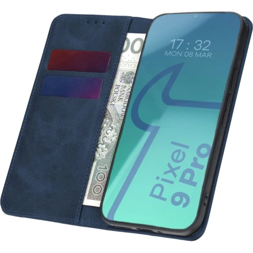 Etui z klapką Bizon Case Pocket Pro do Google Pixel 9 Pro XL granatowe