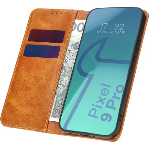 Etui z klapką Bizon Case Pocket Pro do Google Pixel 9 Pro XL brązowe