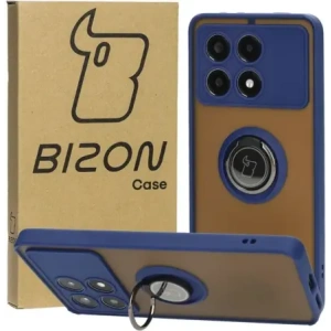 Wholesale Bizon Case Hybrid Ring Xiaomi Poco X6 Pro smoky with a navy blue frame - BIZ4946 - {ean13} - Hurt