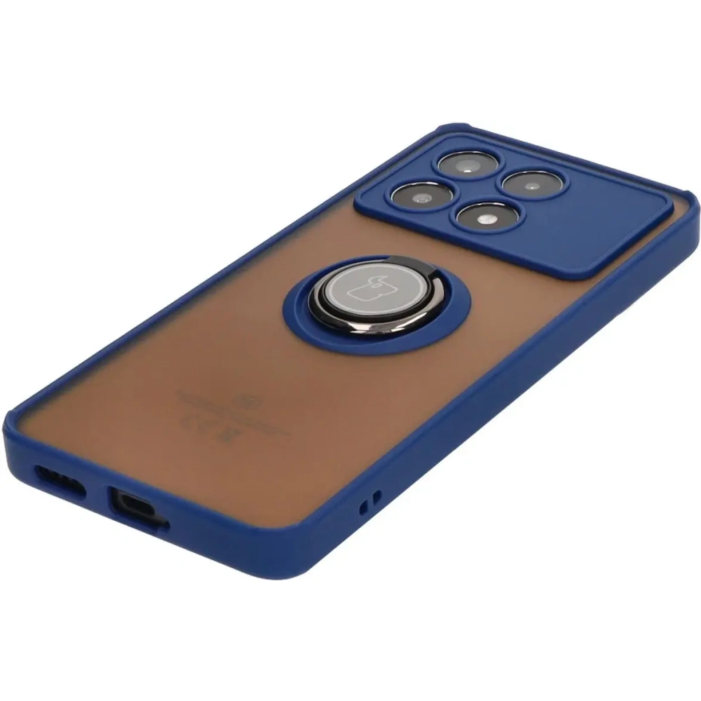 Wholesale Bizon Case Hybrid Ring Xiaomi Poco X6 Pro smoky with a navy blue frame - BIZ4946 - {ean13} - Hurt