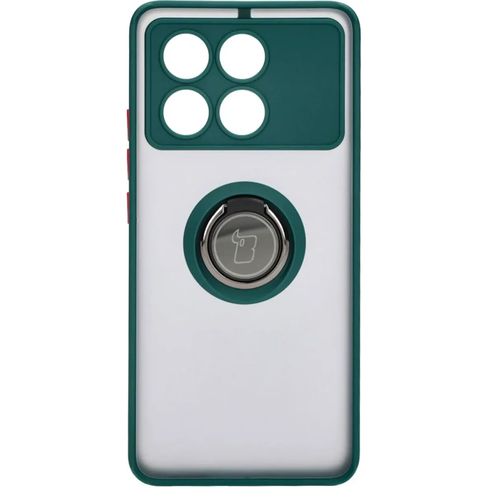 Wholesale Bizon Case Hybrid Ring Xiaomi Poco X6 Pro smoky with a dark green frame - BIZ4947 - {ean13} - Hurt