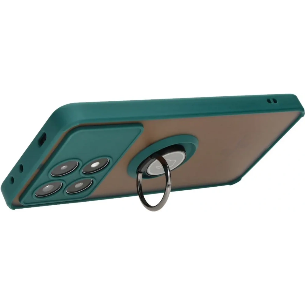 Wholesale Bizon Case Hybrid Ring Xiaomi Poco X6 Pro smoky with a dark green frame - BIZ4947 - {ean13} - Hurt