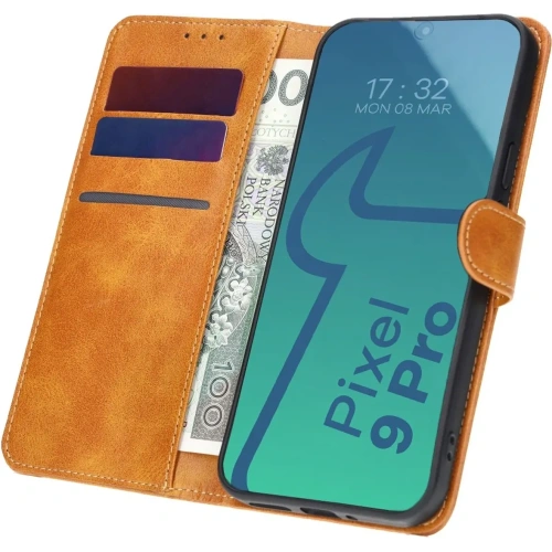 Etui Bizon Case Pocket do Google Pixel 9 Pro XL brązowe