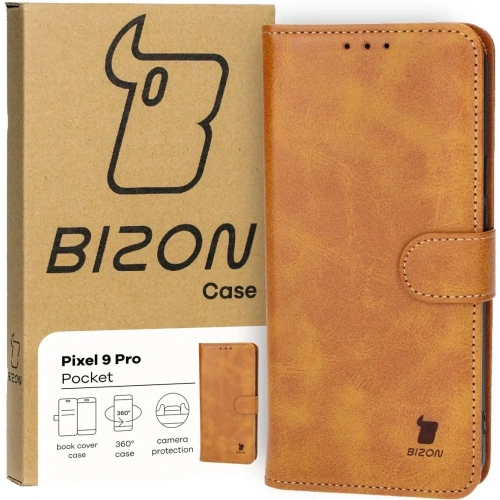 Etui Bizon Case Pocket do Google Pixel 9 Pro XL brązowe